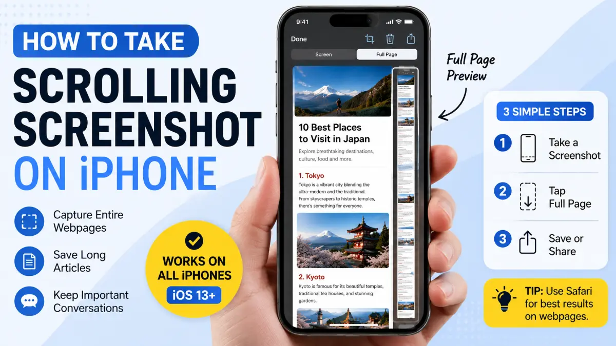 how to take scrolling screenshot iphone